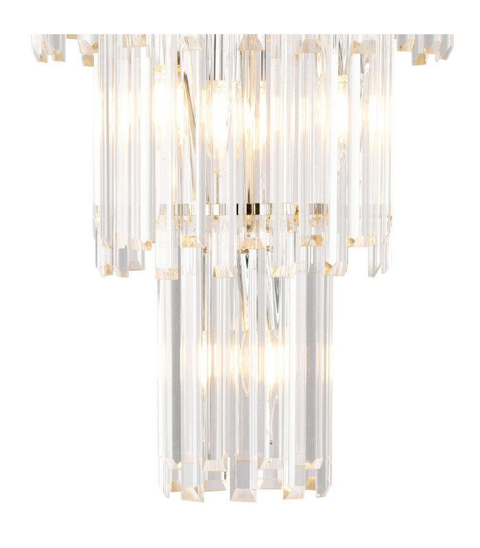 Delmar 41cm Tall Pendant 9 Light E14 Polished Nickel/Clear Glass-7