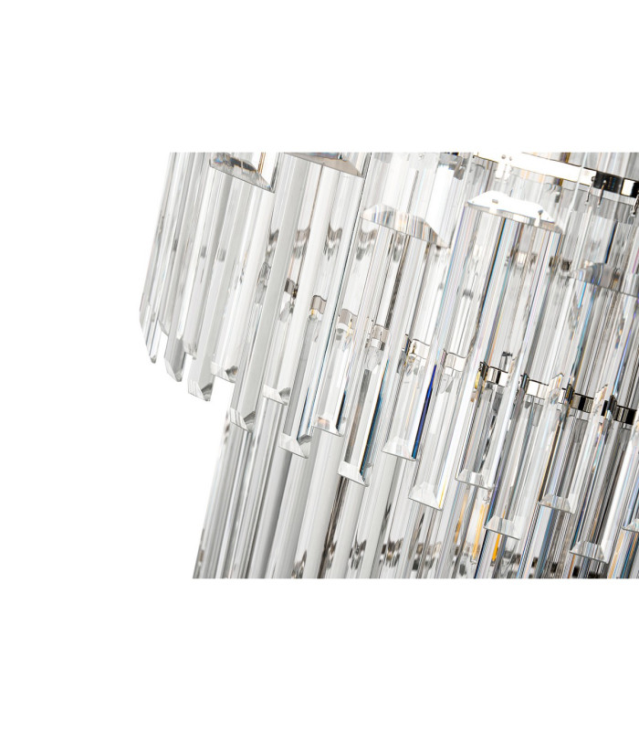 Delmar 41cm Tall Pendant 9 Light E14 Polished Nickel/Clear Glass-8