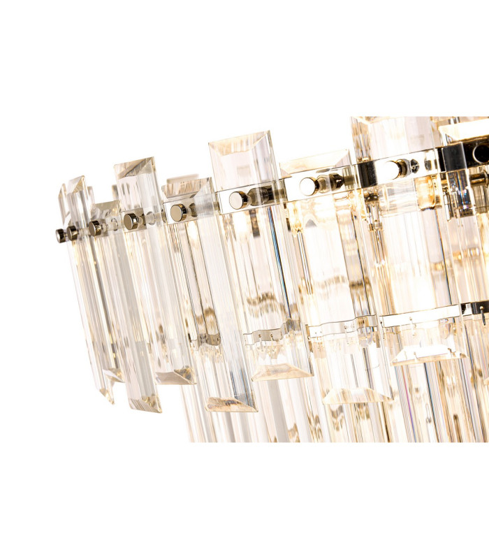 Delmar 41cm Tall Pendant 9 Light E14 Polished Nickel/Clear Glass-9