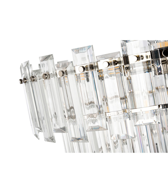 Delmar 41cm Tall Pendant 9 Light E14 Polished Nickel/Clear Glass-10