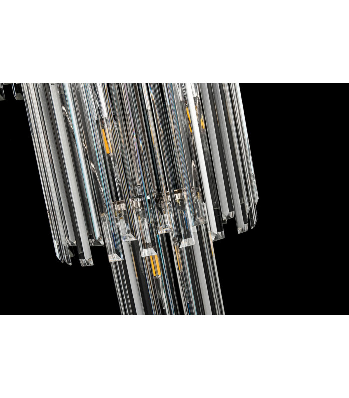 Delmar 41cm Tall Pendant 9 Light E14 Polished Nickel/Clear Glass-13