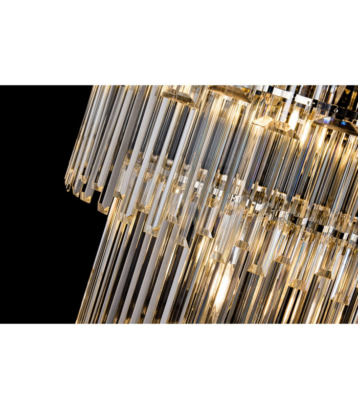 Delmar 41cm Tall Pendant 9 Light E14 Polished Nickel/Clear Glass-14