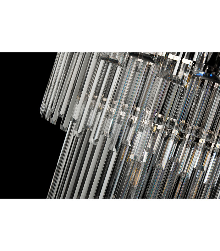 Delmar 41cm Tall Pendant 9 Light E14 Polished Nickel/Clear Glass-15