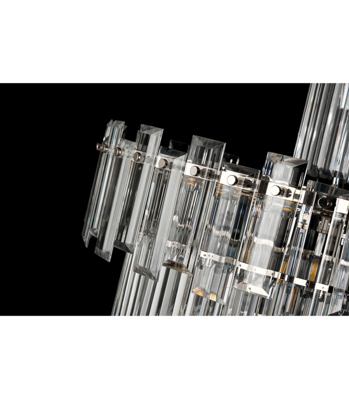 Delmar 41cm Tall Pendant 9 Light E14 Polished Nickel/Clear Glass-16