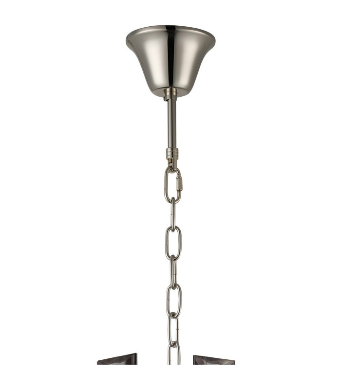 Delmar 41cm Tall Pendant 9 Light E14 Polished Nickel/Smoke Glass-5