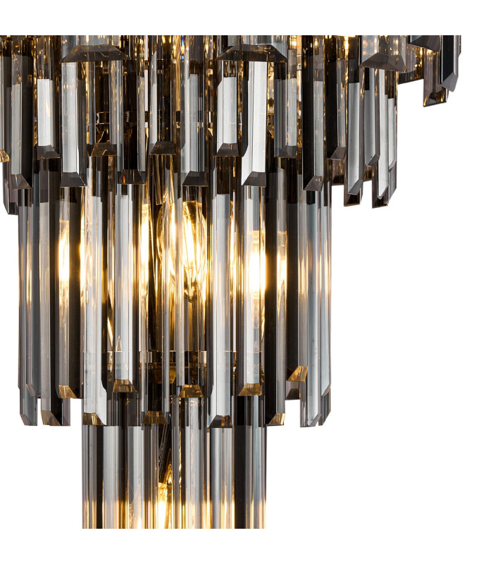 Delmar 41cm Tall Pendant 9 Light E14 Polished Nickel/Smoke Glass-7