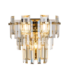 Delmar Wall Lamp 2 Light E14 French Gold/Champagne Glass-1