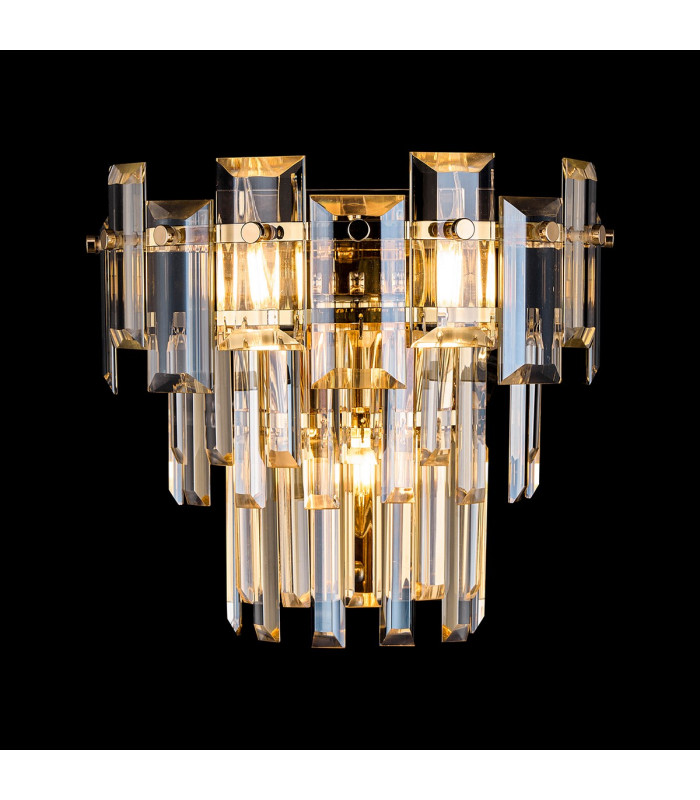 Delmar Wall Lamp 2 Light E14 French Gold/Champagne Glass-3