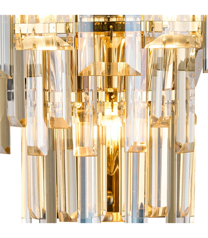 Delmar Wall Lamp 2 Light E14 French Gold/Champagne Glass-6