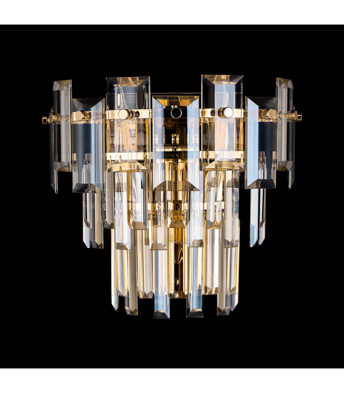 Delmar Wall Lamp 2 Light E14 French Gold/Champagne Glass-7