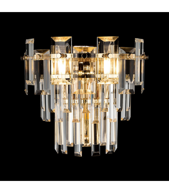 Delmar Wall Lamp 2 Light E14 French Gold/Clear Glass-3