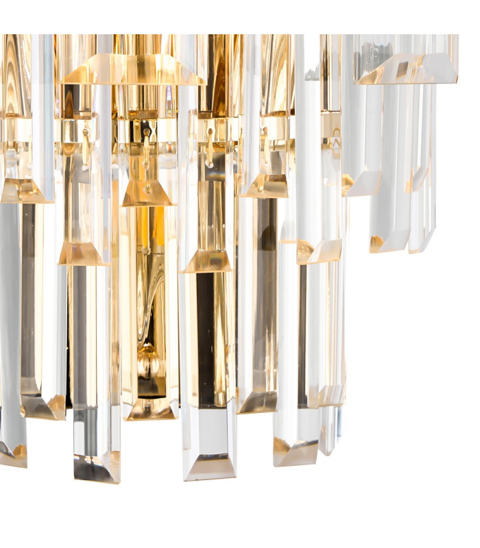 Delmar Wall Lamp 2 Light E14 French Gold/Clear Glass-6
