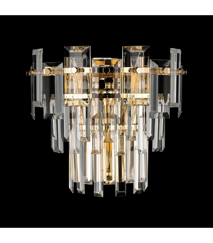 Delmar Wall Lamp 2 Light E14 French Gold/Clear Glass-7
