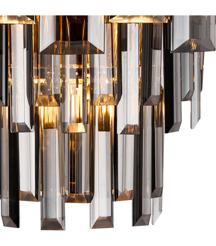 Delmar Wall Lamp 2 Light E14 French Gold/Smoke Glass-6