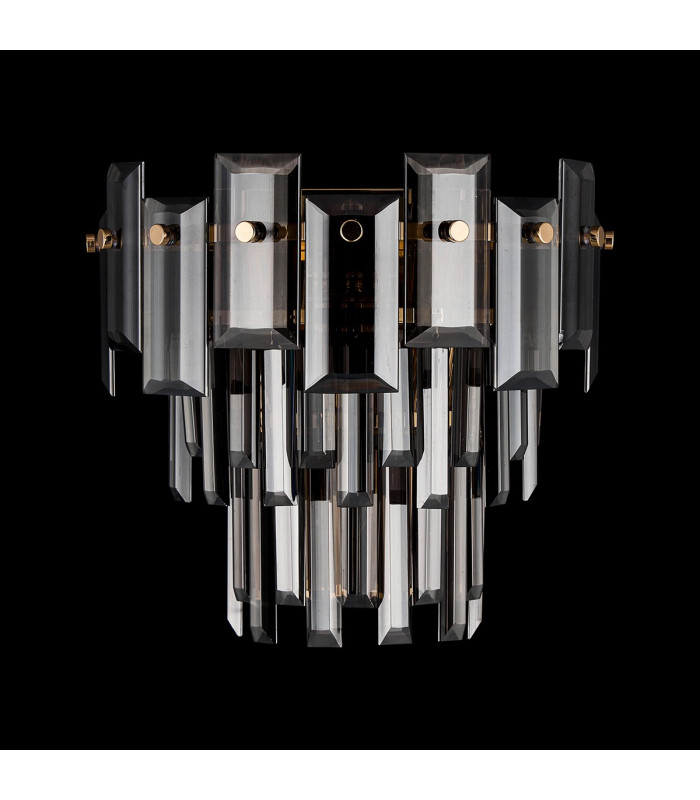 Delmar Wall Lamp 2 Light E14 French Gold/Smoke Glass-7