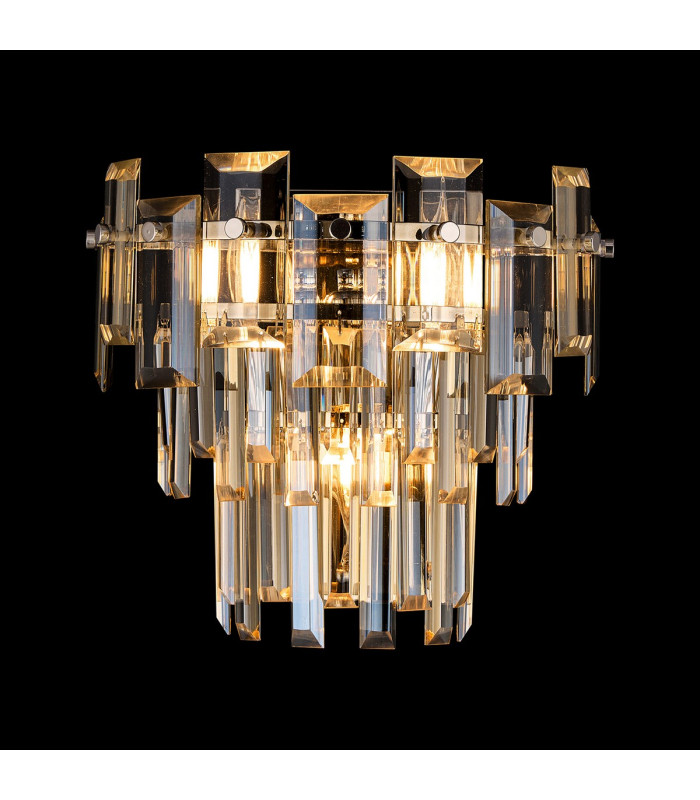 Delmar Wall Lamp 2 Light E14 Polished Nickel/Champagne Glass-3