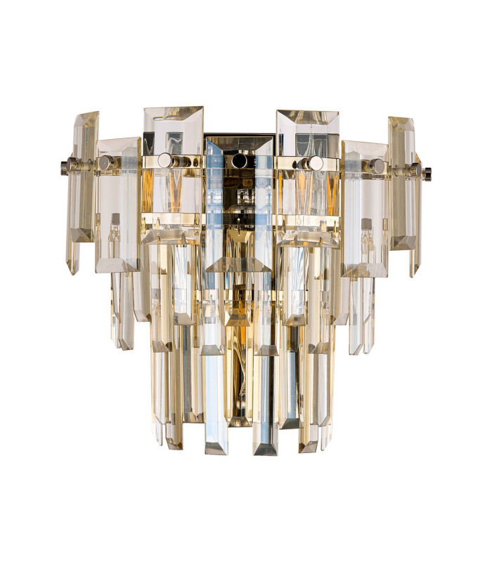 Delmar Wall Lamp 2 Light E14 Polished Nickel/Champagne Glass-4