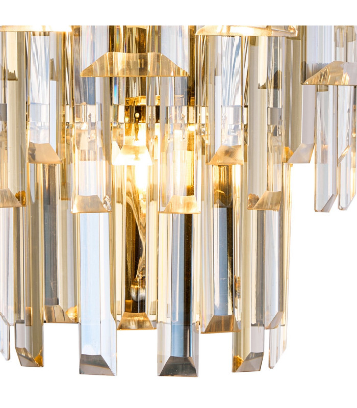 Delmar Wall Lamp 2 Light E14 Polished Nickel/Champagne Glass-6