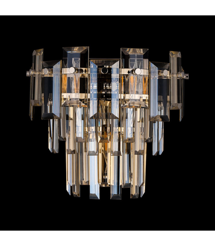 Delmar Wall Lamp 2 Light E14 Polished Nickel/Champagne Glass-7