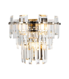 Delmar Wall Lamp 2 Light E14 Polished Nickel/Clear Glass-1