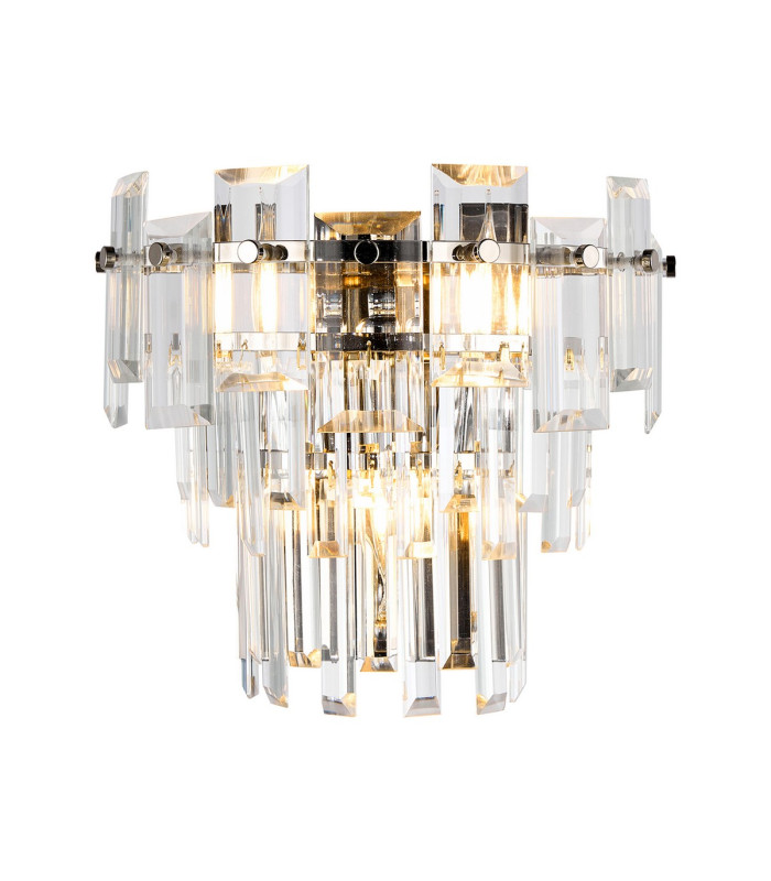 Delmar Wall Lamp 2 Light E14 Polished Nickel/Clear Glass-1