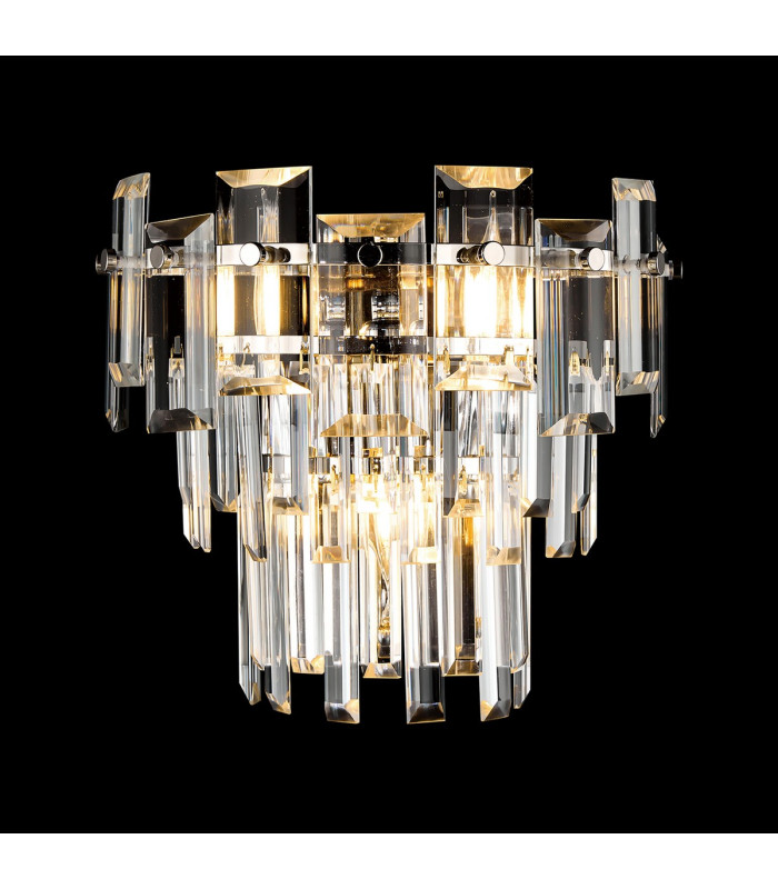 Delmar Wall Lamp 2 Light E14 Polished Nickel/Clear Glass-3