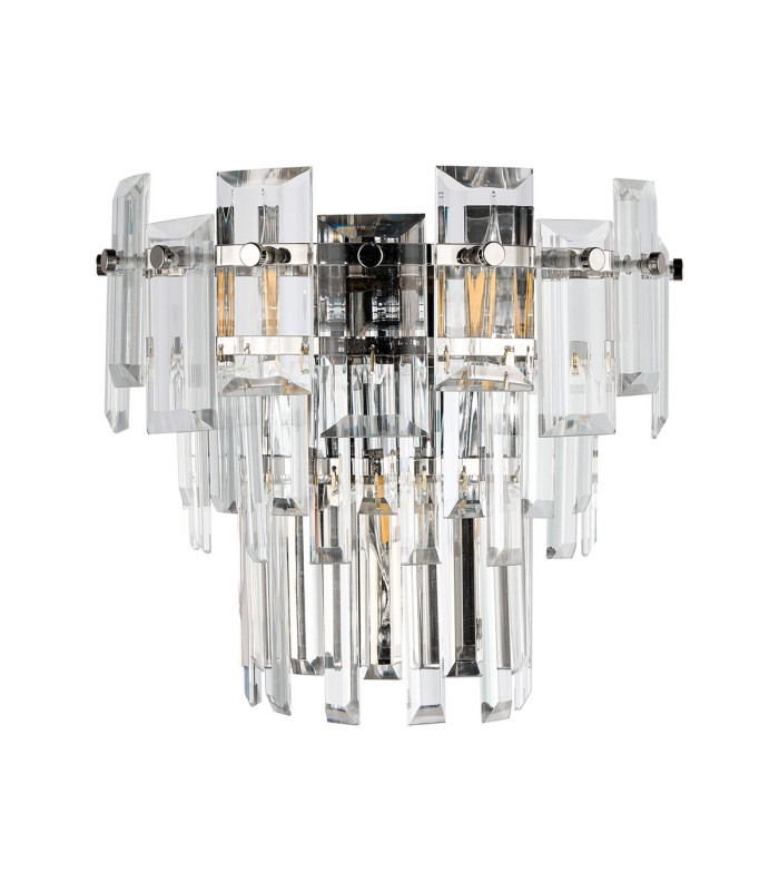 Delmar Wall Lamp 2 Light E14 Polished Nickel/Clear Glass-4