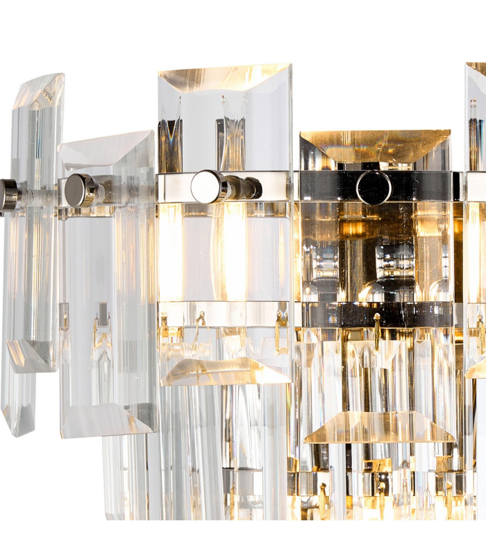 Delmar Wall Lamp 2 Light E14 Polished Nickel/Clear Glass-5