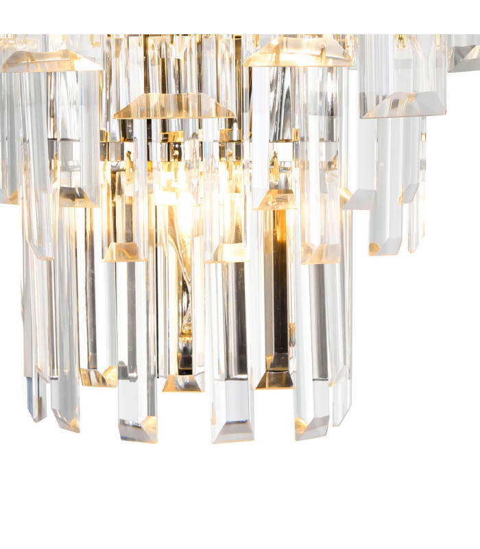 Delmar Wall Lamp 2 Light E14 Polished Nickel/Clear Glass-6