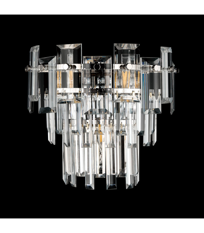 Delmar Wall Lamp 2 Light E14 Polished Nickel/Clear Glass-7