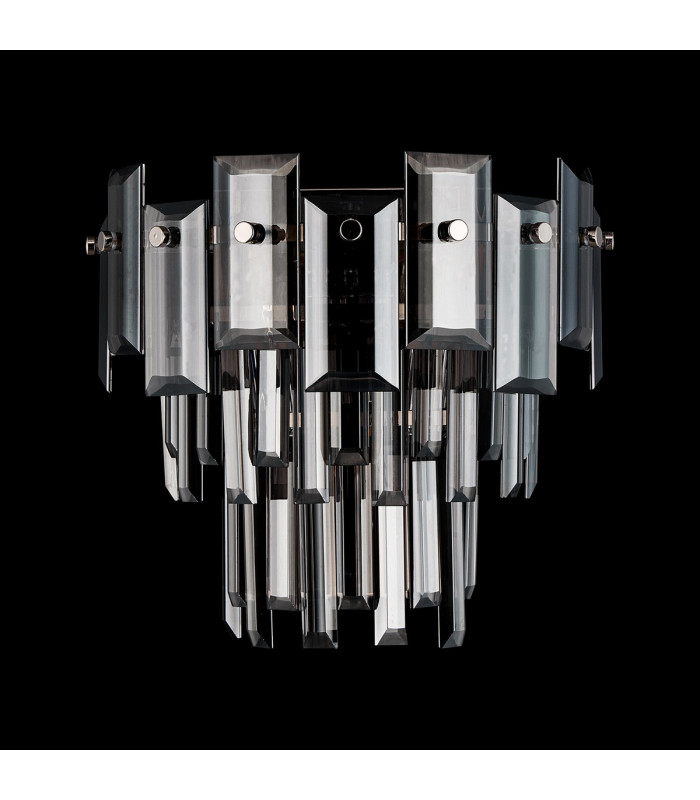 Delmar Wall Lamp 2 Light E14 Polished Nickel/Smoke Glass-8