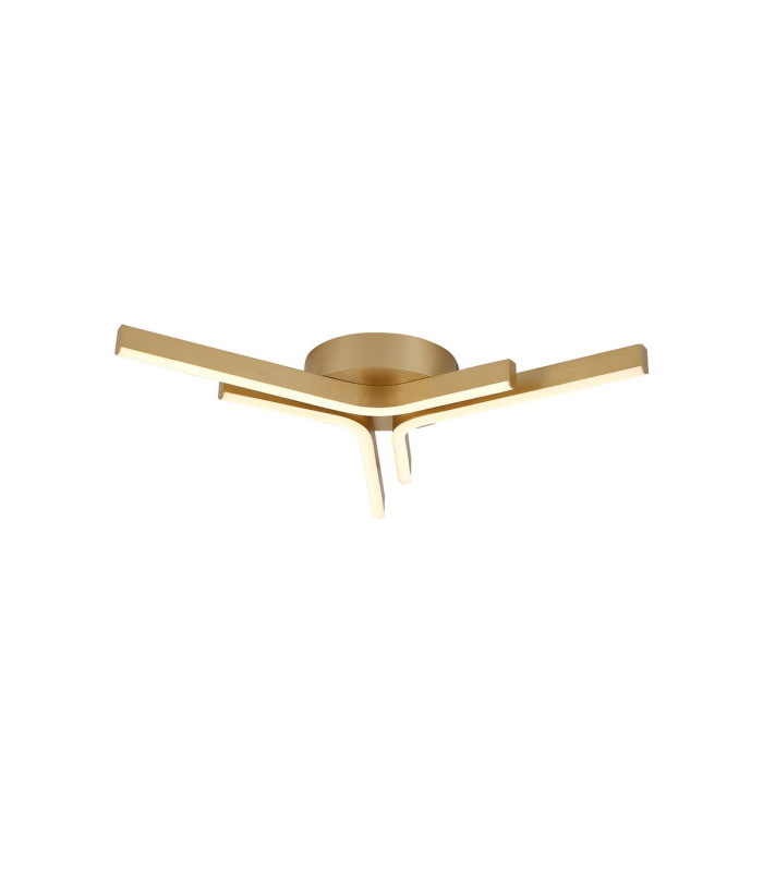 Essex 53cm 3 Arm Flush Ceiling 24W LED 3000K 700lm Painted Gold -1