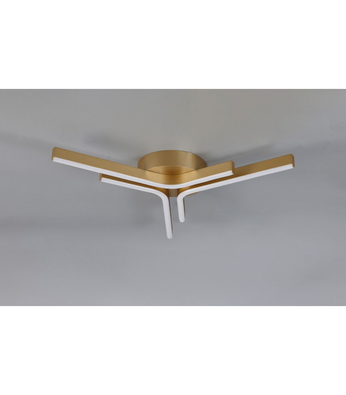 Essex 53cm 3 Arm Flush Ceiling 24W LED 3000K 700lm Painted Gold -7