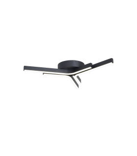 Essex 53cm 3 Arm Flush Ceiling 24W LED 4000K 700lm Sand Black -1