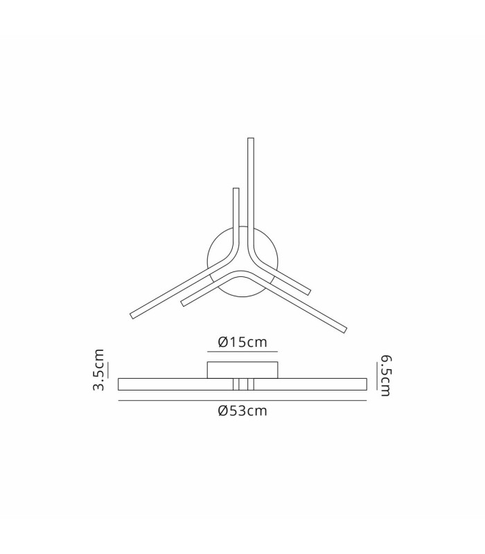 Essex 53cm 3 Arm Flush Ceiling 24W LED 4000K 700lm Sand Black -2