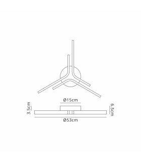 Essex 53cm 3 Arm Flush Ceiling 24W LED 4000K 700lm Sand White -2