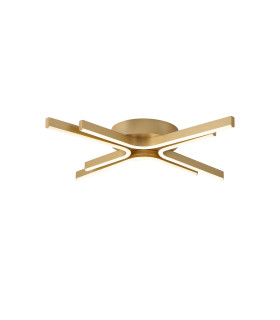 Essex 64cm 4 Arm Flush Ceiling 36W LED Remote Control Dimmable & CCT Tuneable White 3000K-6000K 1000lm Painted Gold -1