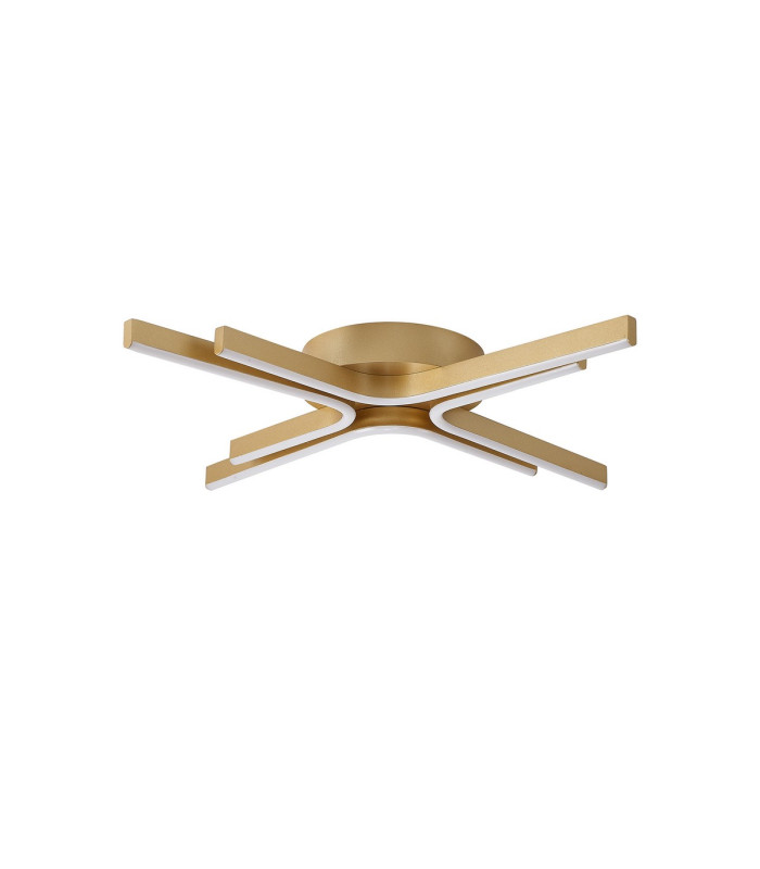 Essex 64cm 4 Arm Flush Ceiling 36W LED Remote Control Dimmable & CCT Tuneable White 3000K-6000K 1000lm Painted Gold -6