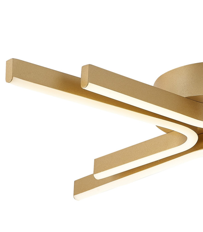 Essex 64cm 4 Arm Flush Ceiling 36W LED Remote Control Dimmable & CCT Tuneable White 3000K-6000K 1000lm Painted Gold -7