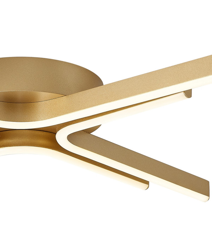 Essex 64cm 4 Arm Flush Ceiling 36W LED Remote Control Dimmable & CCT Tuneable White 3000K-6000K 1000lm Painted Gold -8