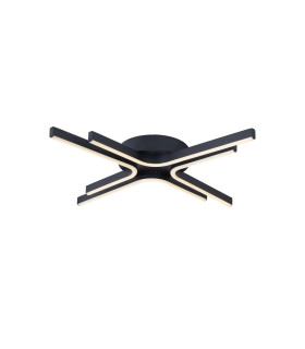 Essex 64cm 4 Arm Flush Ceiling 36W LED Remote Control Dimmable & CCT Tuneable White 3000K-6000K 1000lm Sand Black -1