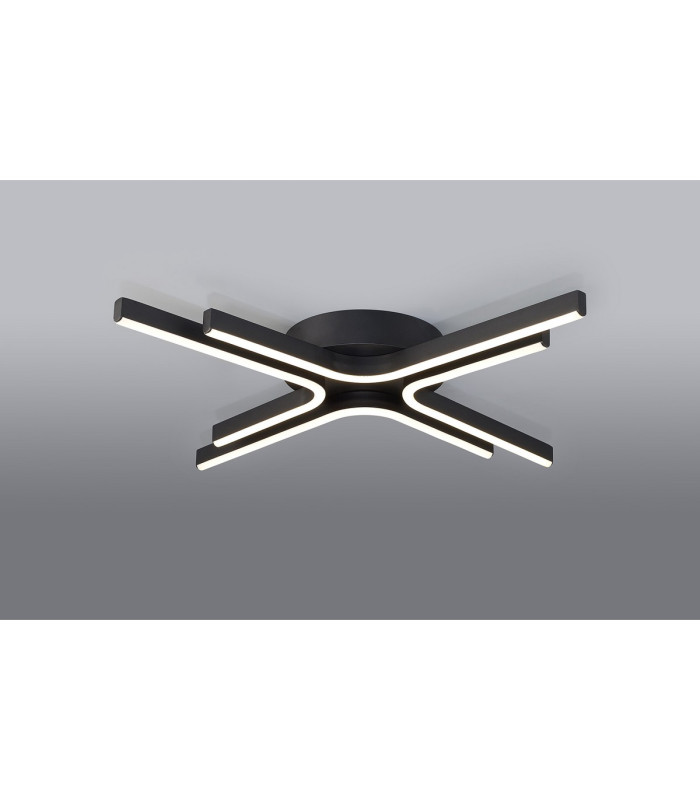 Essex 64cm 4 Arm Flush Ceiling 36W LED Remote Control Dimmable & CCT Tuneable White 3000K-6000K 1000lm Sand Black -3