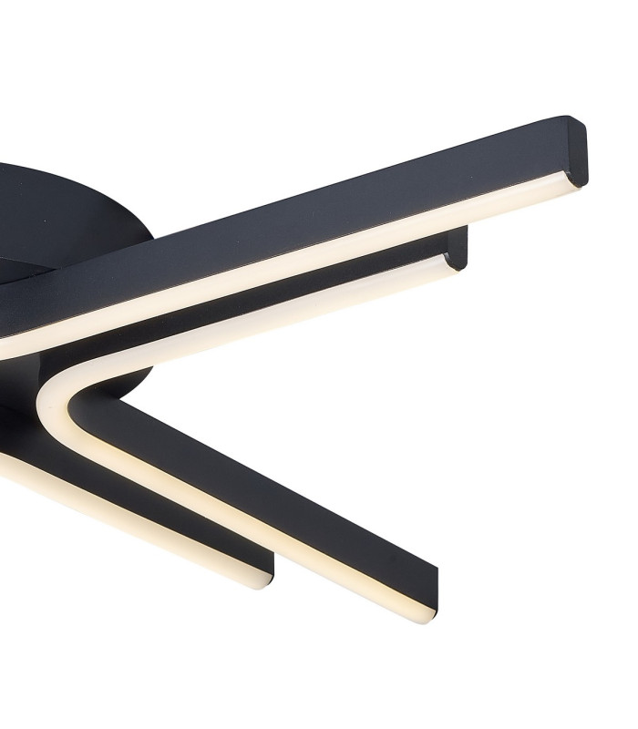 Essex 64cm 4 Arm Flush Ceiling 36W LED Remote Control Dimmable & CCT Tuneable White 3000K-6000K 1000lm Sand Black -6