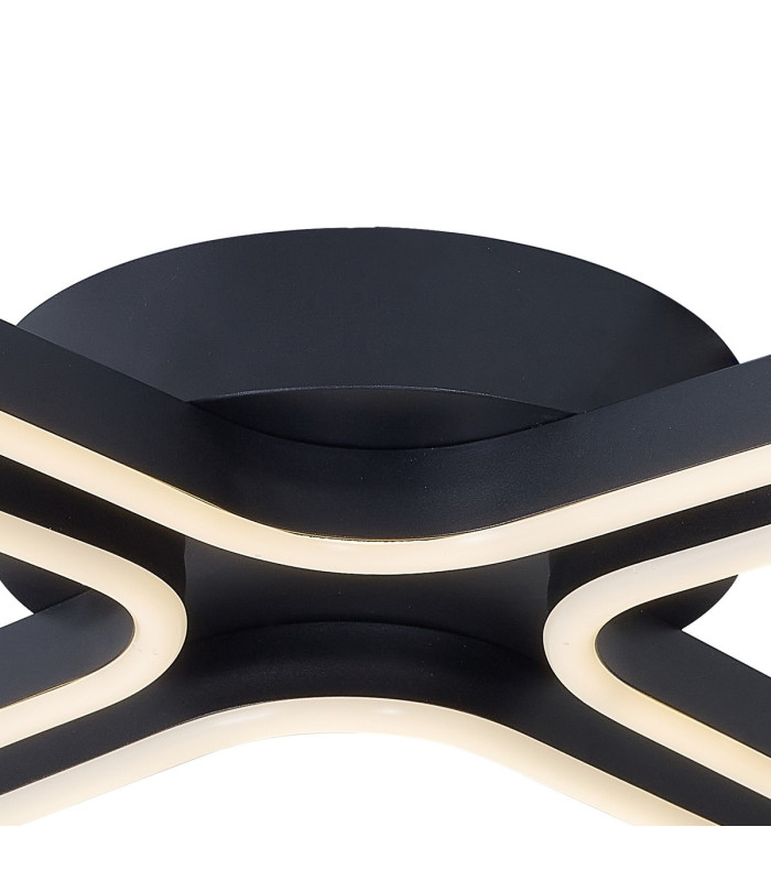 Essex 64cm 4 Arm Flush Ceiling 36W LED Remote Control Dimmable & CCT Tuneable White 3000K-6000K 1000lm Sand Black -7