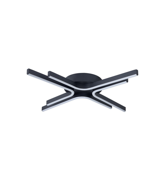 Essex 64cm 4 Arm Flush Ceiling 36W LED Remote Control Dimmable & CCT Tuneable White 3000K-6000K 1000lm Sand Black -9