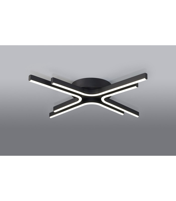 Essex 64cm 4 Arm Flush Ceiling 36W LED Remote Control Dimmable & CCT Tuneable White 3000K-6000K 1000lm Sand Black -10