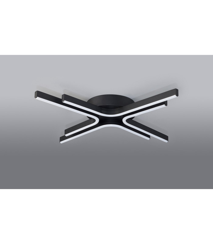 Essex 64cm 4 Arm Flush Ceiling 36W LED Remote Control Dimmable & CCT Tuneable White 3000K-6000K 1000lm Sand Black -12