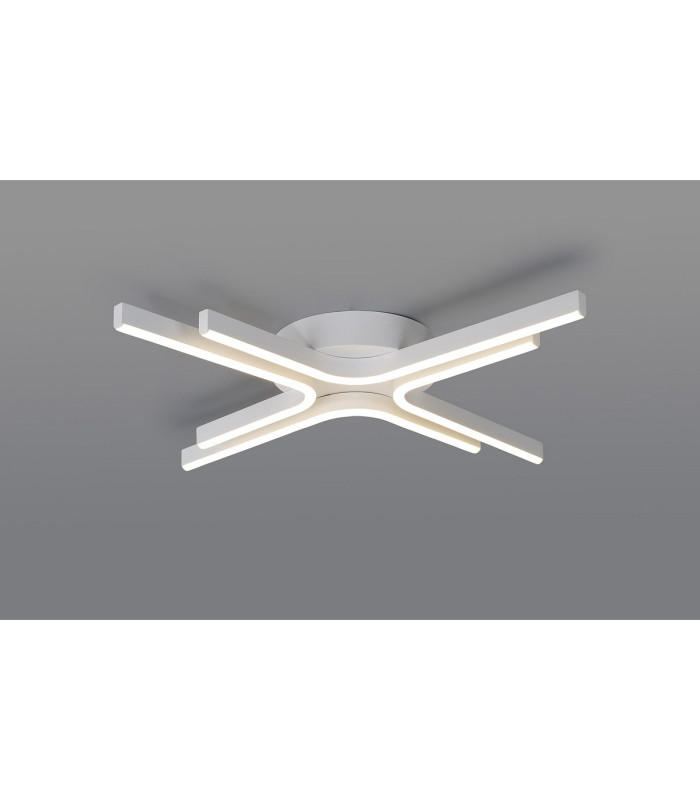 Essex 64cm 4 Arm Flush Ceiling 40W LED Remote Control Dimmable & CCT Tuneable White 3000K-6000K