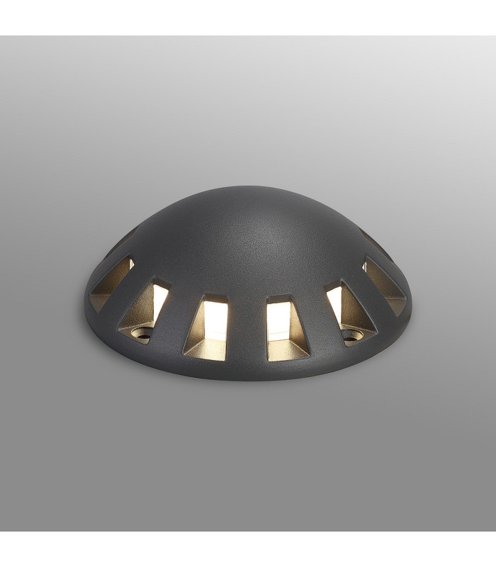 Livonia Above Ground Light/Wall Light 1 x 10W LED 3000K 300lm IP67 IK10 Dark Grey -3