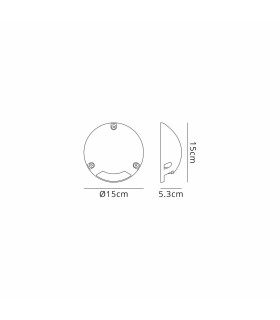 Livonia Above Ground Light/Wall Light 1 x 2W LED 3000K 75lm IP67 IK10 Dark Grey -2